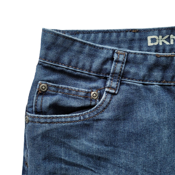 DKNY Boys Youth Medium Wash Blue Straight Leg Denim Jeans Size 18 - Picture 4 of 7